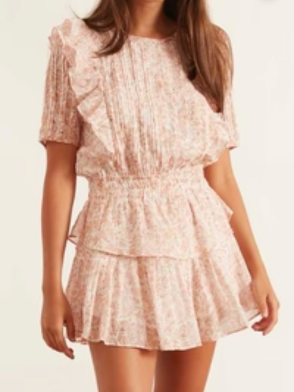 NEW LoveShackFancy Natasha High Neck Mini Dress Vanilla Foam color size Small - Picture 4 of 8